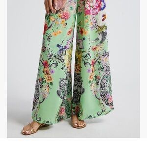 Camilla Multicolor Floral Wide-Leg Pants Size Small
